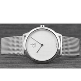  Shop Authentic Calvin Klein Minimal White Dial Silver Mesh Bracelet Watch for Women - K3M2212Y - Luxxuri