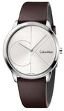  Shop Authentic Calvin Klein Minimal Silver Dial Brown Leather Strap Watch for Men - K3M211G6 - Luxxuri