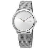  Shop Authentic Calvin Klein Minimal SIlver Dial Silver Mesh Bracelet Watch for Women - K3M221Y6 - Luxxuri