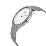  Shop Authentic Calvin Klein Minimal White Dial Silver Mesh Bracelet Watch for Men - K3M2112Y - Luxxuri