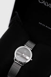  Shop Authentic Calvin Klein Minimal Grey Dial Silver Mesh Bracelet Watch for Women - K3M2312X - Luxxuri