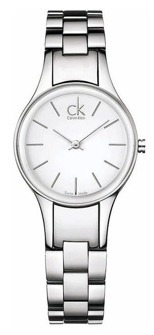  Shop Authentic Calvin Klein Simplicity White Dial Silver Steel Strap Watch for Women - K4323126 - Luxxuri