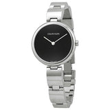  Shop Authentic Calvin Klein Wavy Black Dial Silver Steel Strap Watch for Women - K9U23141 - Luxxuri