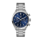  Shop Authentic Tag Heuer Carrera Chronograph Blue Dial Silver Steel Strap Watch for Men - CBN2011.BA0642 - Luxxuri