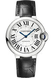  Shop Authentic Cartier Ballon Bleu de Cartier Silver Dial Black Leather Strap Watch for Men - WSBB0026 - Luxxuri