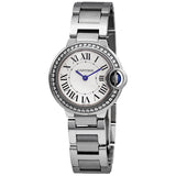  Shop Authentic Cartier Ballon Bleu De Cartier Diamonds White Dial Silver Steel Strap Watch for Women - W4BB0015 - Luxxuri