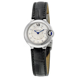  Shop Authentic Cartier Ballon Bleu de Cartier Diamonds Silver Dial Black Leather Strap Watch for Women - W4BB0008 - Luxxuri