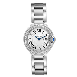  Shop Authentic Cartier Ballon Bleu De Cartier Diamonds White Dial Silver Steel Strap Watch for Women - W4BB0015 - Luxxuri