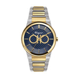  Shop Authentic Salvatore Ferragamo Sapphire Bracelet Blue Dial Two Tone Steel Strap Watch For Men - SFHP00821 - Luxxuri