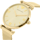  Shop Authentic Emporio Armani Retro Gold Dial Gold Mesh Bracelet Watch For Women - AR1957 - Luxxuri