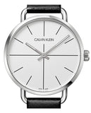  Shop Authentic Calvin Klein Even Silver Dial Black Leather Strap Watch for Men - K7B211CY - Luxxuri