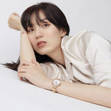  Shop Authentic Calvin Klein Wavy White Dial Rose Gold Steel Strap Watch for Women - K9U23646 - Luxxuri