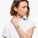  Shop Authentic Swarovski Crystal Flower Grey Dial Grey Leather Strap Watch for for Women - 5552424 - Luxxuri