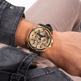  Shop Authentic Guess King Quartz Crystals Gold Dial Black Silicone Strap Watch For Men - GW0537G2 - Luxxuri