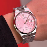  Shop Authentic Citizen x Pantone Automatic Dreamy Pink Dial Silver Steel Strap Watch For Men - NJ0158-89X - Luxxuri