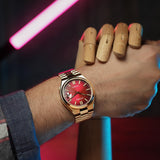  Shop Authentic Citizen Tsuyosa Automatic Red Dial Gold Steel Strap Watch For Men - NJ0153-82X - Luxxuri