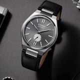  Shop Authentic Citizen Tsuyosa Automatic Grey Dial Black Leather Strap Watch for Men - NK5010-01H - Luxxuri