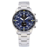  Shop Authentic Citizen Eco Drive Chronograph Blue Dial Silver Stainless Steel Watch For Men - CA0690-88L - Luxxuri