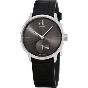  Shop Authentic Calvin Klein Accent Black Dial Black Leather Strap Watch for Women  - K2Y2Y1C3 - Luxxuri