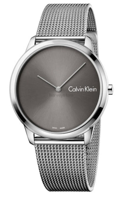  Shop Authentic Calvin Klein Minimal Black Dial Silver Mesh Bracelet Watch for Men - K3M21123 - Luxxuri