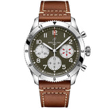  Shop Authentic Breitling Avi Chronograph 42 Curtiss Warhawk Green Dial Brown Leather Strap Watch for Men - A233802A1L1X1 - Luxxuri