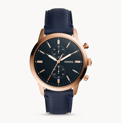 Shop Authentic Fossil Townsman Chronograph Blue Dial Blue Leather Strap Watch for Men - FS5436 - Luxxuri
