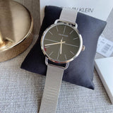  Shop Authentic Calvin Klein Even Black Dial Silver Mesh Bracelet Watch for Women - K7B21121 - Luxxuri