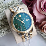  Shop Authentic Versace Univers Quartz Green Dial Two Tone Steel Strap Watch for Men - VEBK00718 - Luxxuri