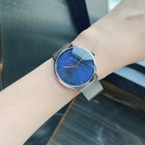  Shop Authentic Calvin Klein High Noon Quartz Blue Dial Silver Mesh Bracelet Watch for Men - K8M2112N - Luxxuri