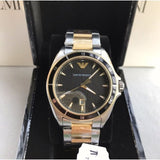  Shop Authentic Emporio Armani Quartz Black Dial Two Tone Steel Strap Watch For Men - AR80017 - Luxxuri