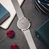  Shop Authentic Calvin Klein Minimal Grey Dial Silver Mesh Bracelet Watch for Women - K3M2212X - Luxxuri