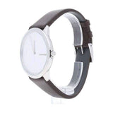  Shop Authentic Calvin Klein Minimal Silver Dial Brown Leather Strap Watch for Men - K3M211G6 - Luxxuri
