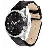  Shop Authentic Tommy Hilfiger Deacan Grey Dial Black Leather Strap Watch for Men - 1791548 - Luxxuri
