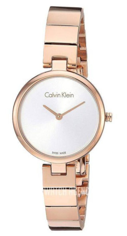  Shop Authentic Calvin Klein Authentic White Dial Rose Gold Steel Strap Watch for Women - K8G23646 - Luxxuri