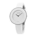  Shop Authentic Calvin Klein Chic White Dial White Leather Strap Watch for Women - K7N23TK2 - Luxxuri