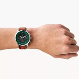  Shop Authentic Fossil Dillinger Luggage Chronograph Green Dial Brown Leather Strap Watch for Men - FS5734 - Luxxuri