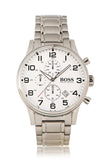  Shop Authentic Hugo Boss Aeroliner Chronograph White Dial Silver Steel Strap Watch for Men - 1513182 - Luxxuri