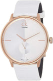  Shop Authentic Calvin Klein Accent White Dial White Leather Strap Watch for Men - K2Y2X6KW - Luxxuri