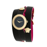  Shop Authentic Versace V-Flare Quartz Black Dial Black Leather Strap Watch for Women - VEBN00218 - Luxxuri