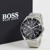  Shop Authentic Hugo Boss Ocean Edition Black Dial Silver Mesh Bracelet Watch for Men - 1513701 - Luxxuri