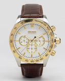  Shop Authentic Hugo Boss Ikon White Dial Brown Leather Strap Watch for Men - 1513174 - Luxxuri