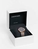  Shop Authentic Calvin Klein Minimal Black Dial Rose Gold Mesh Bracelet Watch for Men - K3M2162Y - Luxxuri