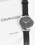  Shop Authentic Calvin Klein Even Black Dial Black Leather Strap Watch for Women  - K7B231CZ - Luxxuri