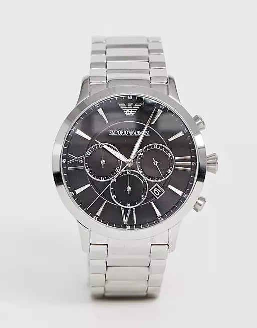  Shop Authentic Emporio Armani Giovanni Chronograph Black Dial Silver Steel Strap Watch For Men - AR11208 - Luxxuri