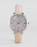  Shop Authentic Fossil Jacqueline Blush Mother of Pearl Dial Pink Leather Strap Watch for Women - ES4151 - Luxxuri