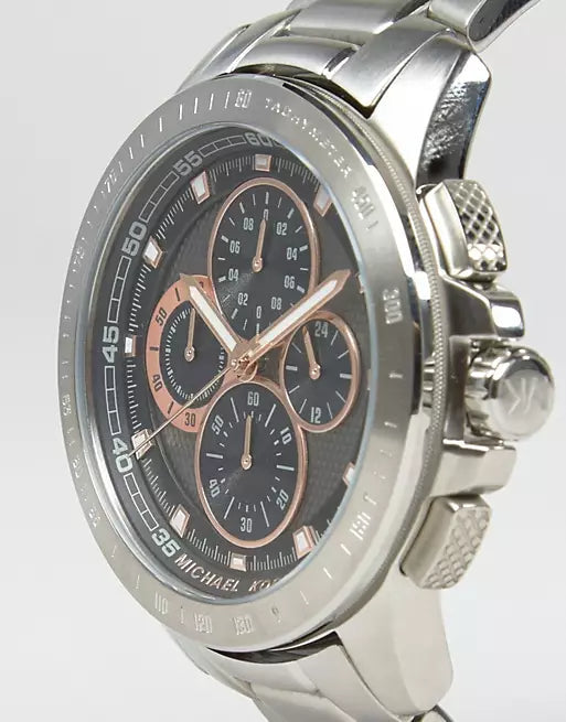  Shop Authentic Michael Kors Ryker Chronograph Black Dial Silver Steel Strap Watch For Men - MK8528 - Luxxuri