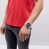  Shop Authentic Tommy Hilfiger Jackson Chronograph Blue Dial Silver Steel Strap Watch for Men - 1791242 - Luxxuri