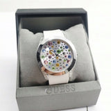  Shop Authentic Guess Wanderlust Crystals Silver Dial White Rubber Strap Watch for Women - W1059L1 - Luxxuri