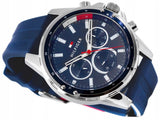  Shop Authentic Tommy Hilfiger Mason Blue Dial Blue Rubber Strap Watch for Men - 1791791 - Luxxuri