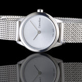  Shop Authentic Calvin Klein Minimal White Dial Silver Mesh Bracelet Watch for Women - K3M231Y6 - Luxxuri